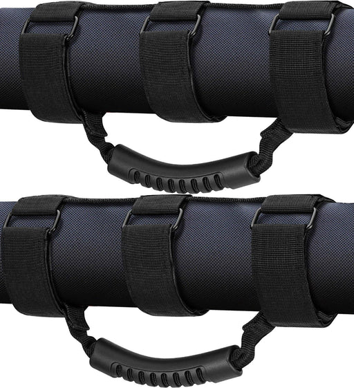 DURAFORCE 2 Pack Grab Handle Set Compatible with Jeep Wrangler TJ YJ JK, Easy-to-Fit Black