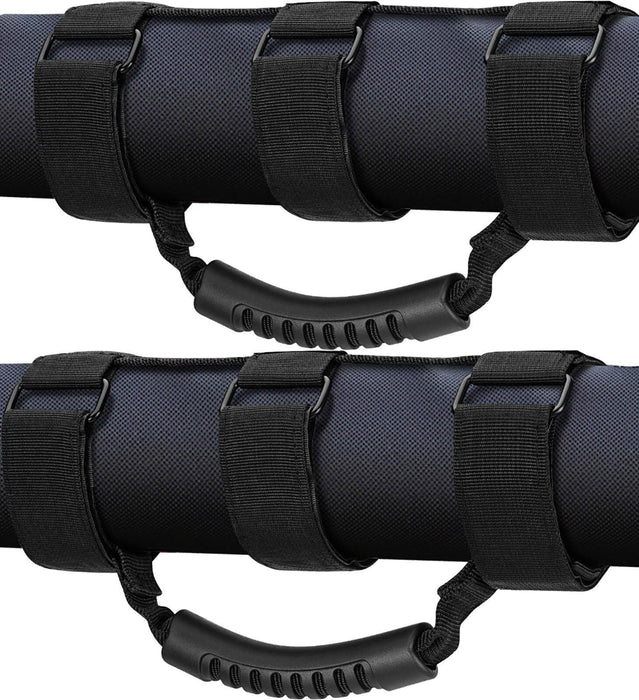 DURAFORCE 2 Pack Grab Handle Set Compatible with Jeep Wrangler TJ YJ JK, Easy-to-Fit Black