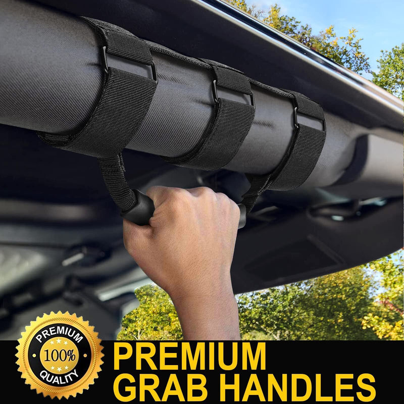 DURAFORCE 2 Pack Grab Handle Set Compatible with Jeep Wrangler TJ YJ JK, Easy-to-Fit Black