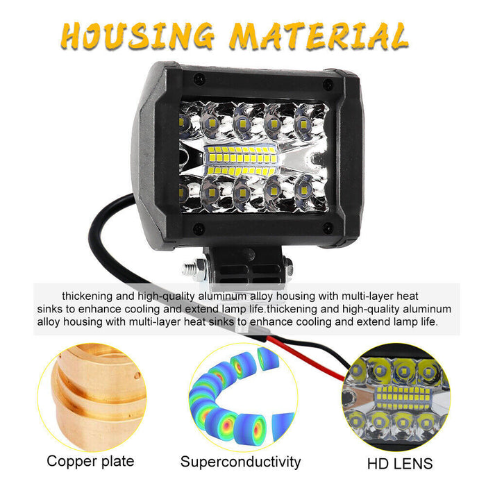 DURAFORCE 12V 4inch 60W LED Work Light Headlights fit John Deere Case New Holland Tractor