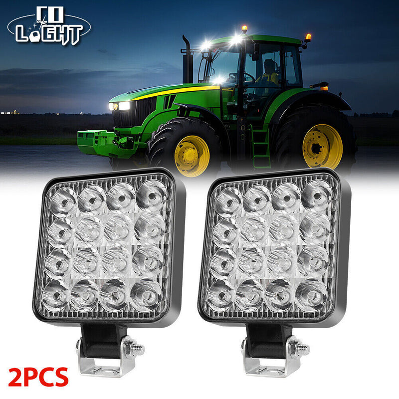 DURAFORCE Fit John Deere Case New Holland Tractor 4inch 40W LED Work Light Headlights 12V