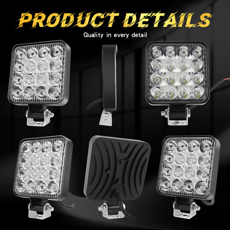 DURAFORCE Fit John Deere Case New Holland Tractor 4inch 40W LED Work Light Headlights 12V