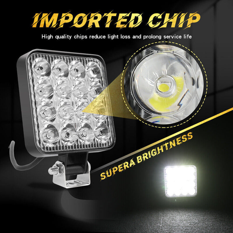 DURAFORCE Fit John Deere Case New Holland Tractor 4inch 40W LED Work Light Headlights 12V
