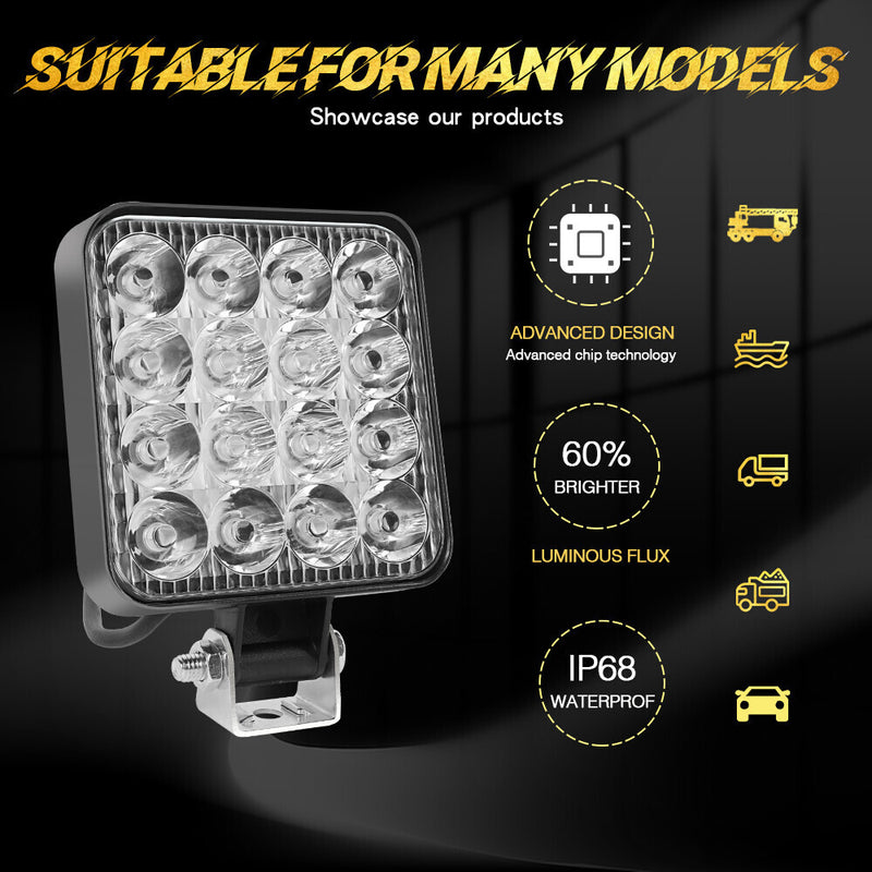 DURAFORCE Fit John Deere Case New Holland Tractor 4inch 40W LED Work Light Headlights 12V