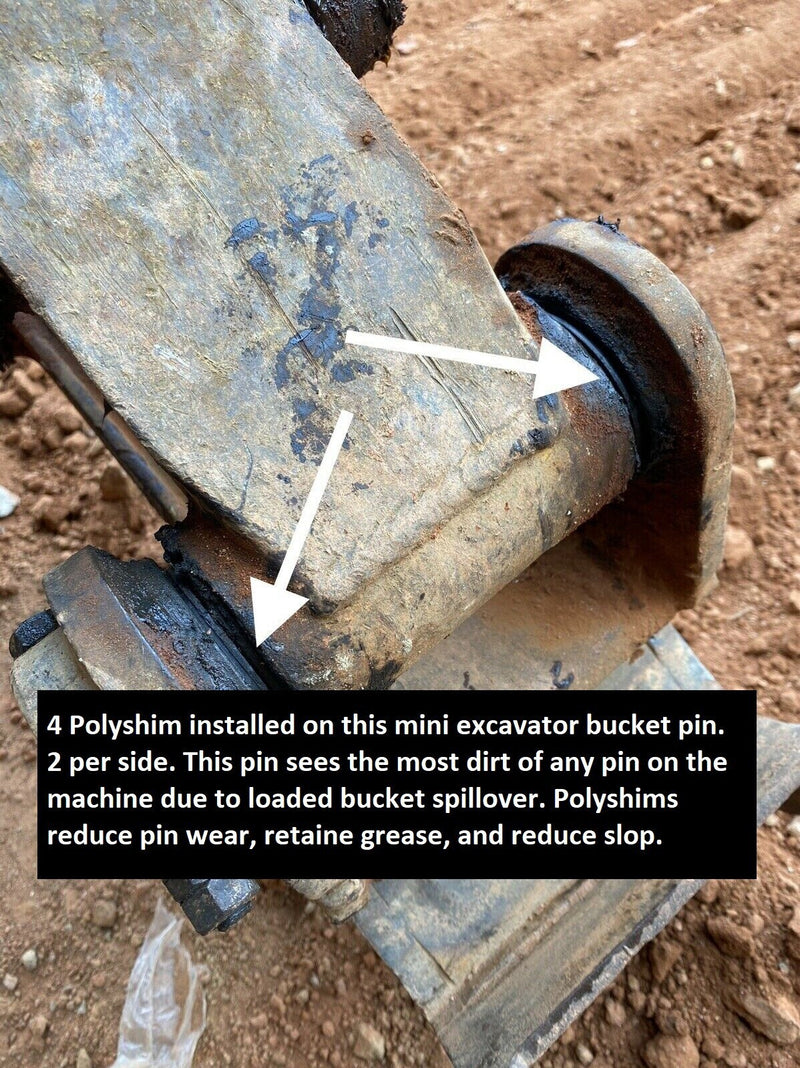DURAFORCE Polyshim Bucket Pin Shim Kit 25mm for Micro Excavator And Skid Steer