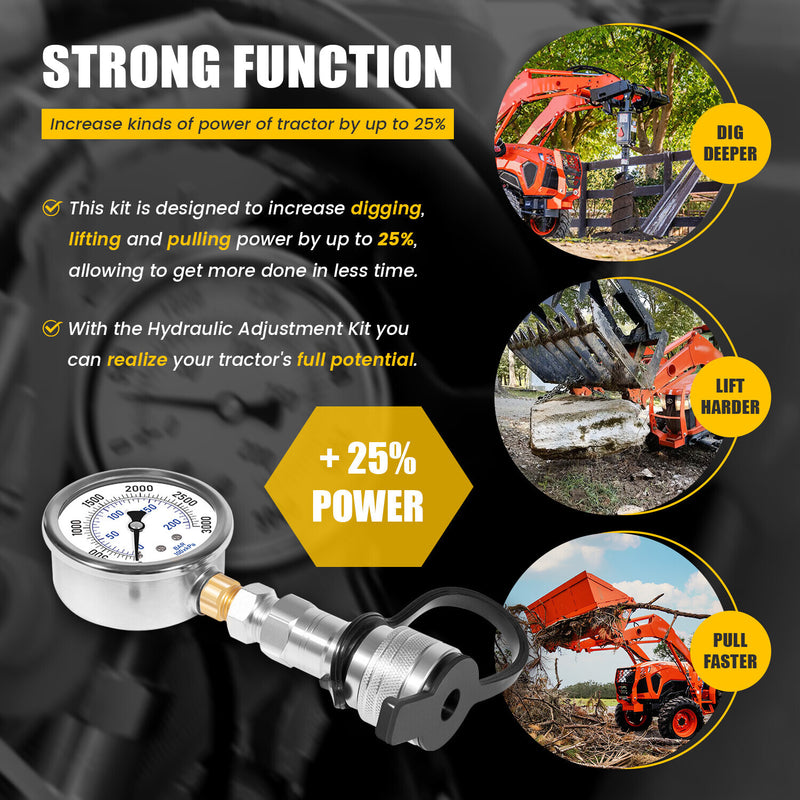 DURAFORCE Replaces KUBOTA HST Boost Kit W/Gauge HST Hydraulic Shims for KUBOTA MX 2017+