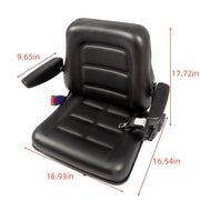 DURAFORCE Tractor Forklift Seat Excavator Universal Adjustable Backrest Armrest Safty Belt