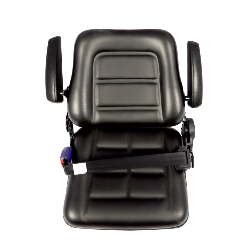 DURAFORCE Tractor Forklift Seat Excavator Universal Adjustable Backrest Armrest Safty Belt