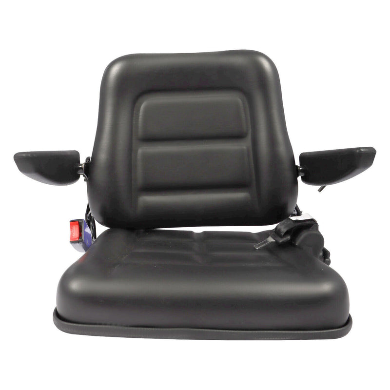 DURAFORCE Tractor Forklift Seat Excavator Universal Adjustable Backrest Armrest Safty Belt