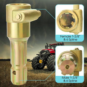 DURAFORCE Upgraded PTO Extender Adapter For Tractor, 1-3/8" & 6 Spline Female & Male 70HP