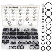 DURAFORCE 21 Size Rubber O Ring Set,1050 Pcs Black Small O Rings Assortment Kits,Assort...