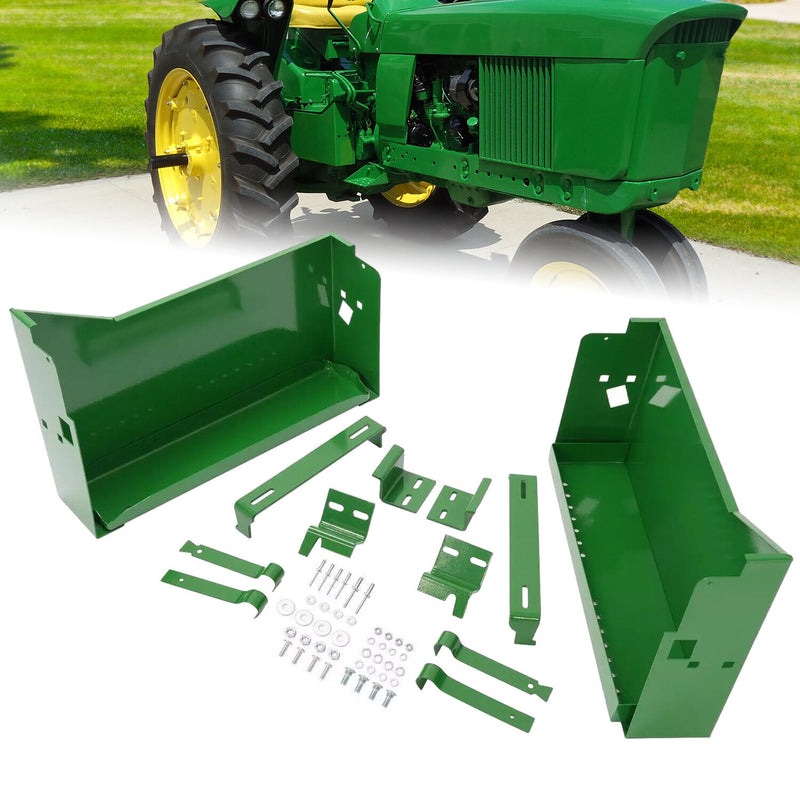 DURAFORCE LH+RH Powder Coated Battery Box w/ Bracket For John Deere 4010 4020 4320 4520