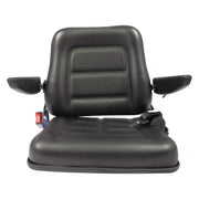 DURAFORCE Universal Tractor Seat For Forklift Excavator Skid Loader w/ Armrest+ Safty Belt