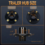 DURAFORCE 2 Sets 4 on 4'' Trailer Hub Kit for 2000 lbs 1" or 1-1/16" Trailer Straight Axle