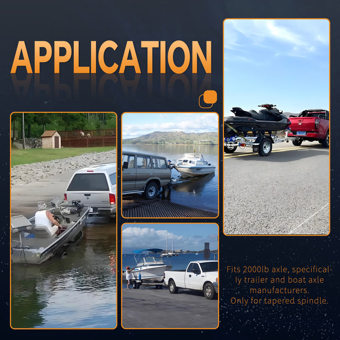 DURAFORCE 2 Sets 4 on 4'' Trailer Hub Kit for 2000 lbs 1" or 1-1/16" Trailer Straight Axle