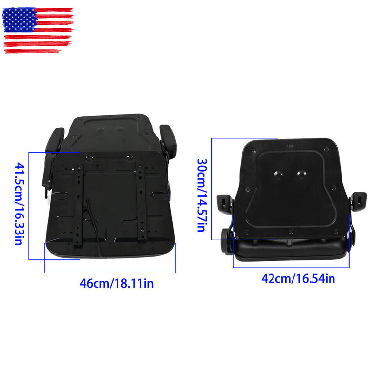 DURAFORCE Adjustable Seat w/Safety Belt & Armrest Universal Forklift Tractor Seat PVC