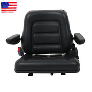 DURAFORCE Adjustable Seat w/Safety Belt & Armrest Universal Forklift Tractor Seat PVC
