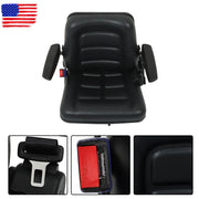 DURAFORCE Adjustable Seat w/Safety Belt & Armrest Universal Forklift Tractor Seat PVC