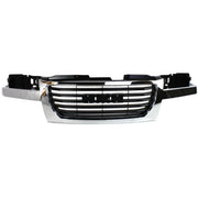DURAFORCE Grille For 2004-2012 GMC Canyon Chrome Shell w/ Black Insert Plastic