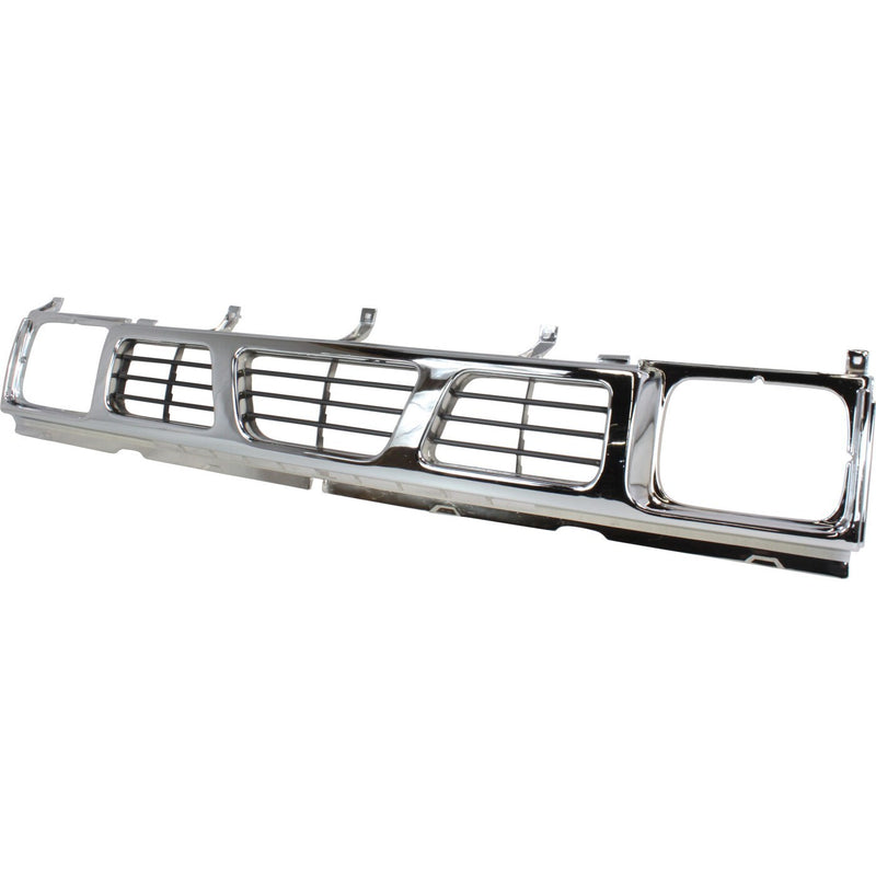 DURAFORCE Grille For 93-97 Nissan Pickup Chrome Shell w/ Gray Insert Plastic