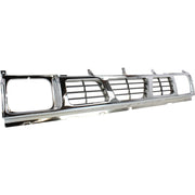 DURAFORCE Grille For 93-97 Nissan Pickup Chrome Shell w/ Gray Insert Plastic