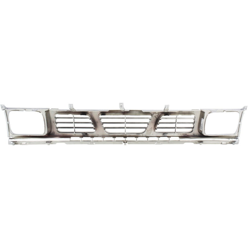 DURAFORCE Grille For 93-97 Nissan Pickup Chrome Shell w/ Gray Insert Plastic