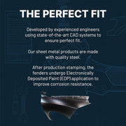 DURAFORCE Front Right Fender For 1999-2004 Ford Mustang Primed Steel with Emblem Provision
