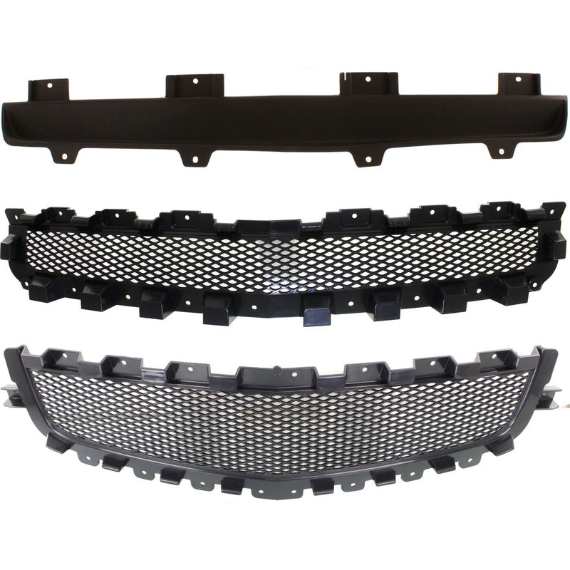 DURAFORCE Grille Assembly Set For 2008-2012 Chevrolet Malibu Upper and Lower Paintable