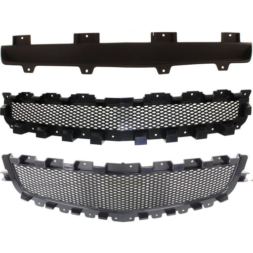DURAFORCE Grille Assembly Set For 2008-2012 Chevrolet Malibu Upper and Lower Paintable