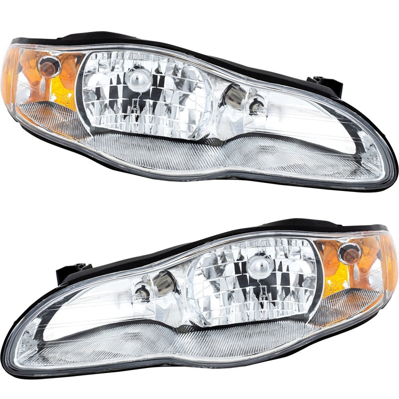 DURAFORCE Headlight Set For 2000-2005 Chevrolet Monte Carlo Left and Right With Bulb 2Pc
