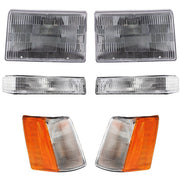 DURAFORCE Headlight Kit For 93-96 Jeep Grand Cherokee With Corner Light Turn Signal Light