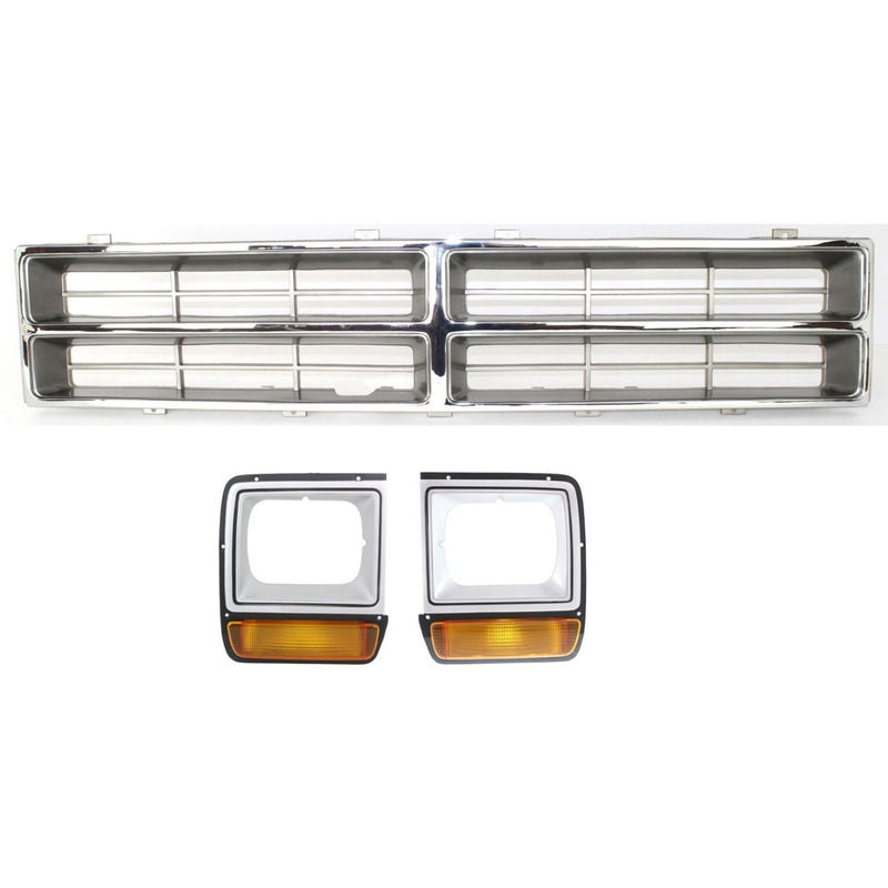 DURAFORCE Grille Assembly Kit For 1986-1990 Dodge D150 Grille Assembly - FWD Chrome
