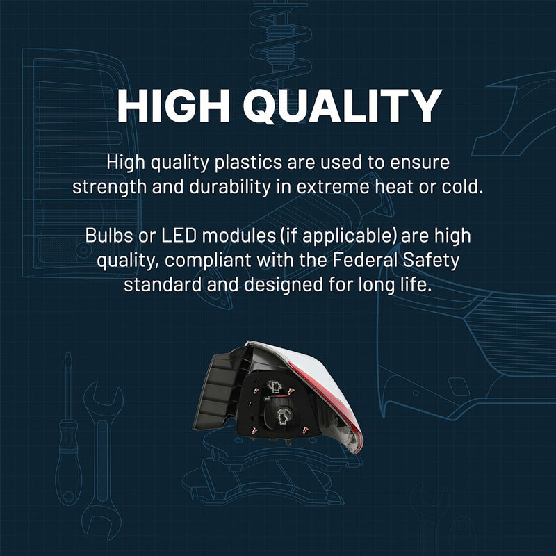 DURAFORCE Tail Light Lamp Assembly For 2013-2021 Nissan NV200 Driver Side With Bulb