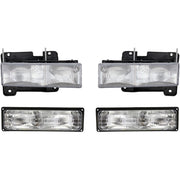 DURAFORCE Headlights Headlamps & Parking Corner Signal Light Set Kit for Chevy GMC Truck