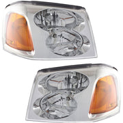 DURAFORCE Driver and Passenger Side Headlights For GMC Envoy 2002-2009 Halogen with Bulbs