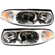 DURAFORCE Driver and Passenger Side Headlight For Buick LeSabre 2000-2005 Halogen w/ Bulbs