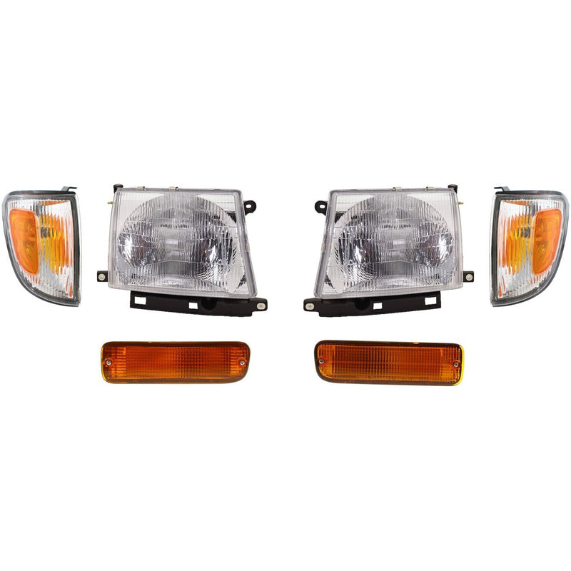 DURAFORCE Headlight Kit For 97-00 Toyota Tacoma Left and Right Rear Wheel Drive with bulbs