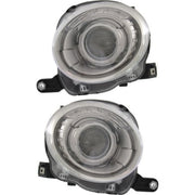DURAFORCE Headlight Set For 2012-2019 Fiat 500 Left and Right With Bulb 2Pc