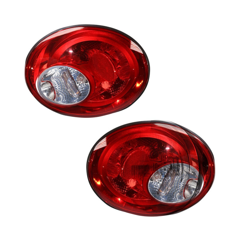 DURAFORCE Tail Light Set For 2006-2010 Volkswagen Beetle Left Right Clear Red Halogen Bulb