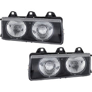 DURAFORCE Driver and Passenger Side Headlight For BMW 328i 1996-1999 Halogen with Bulb(s)