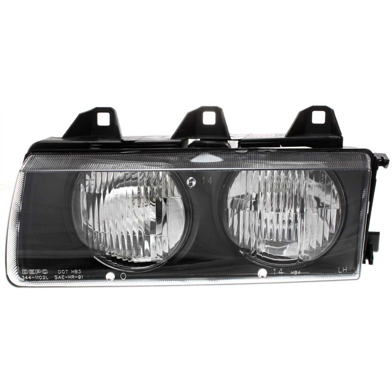 DURAFORCE Driver and Passenger Side Headlight For BMW 328i 1996-1999 Halogen with Bulb(s)
