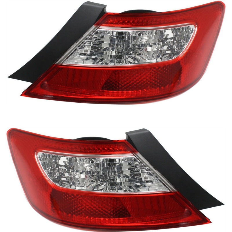 DURAFORCE Set of 2 Tail Light For 06-2008 Honda Civic DX Coupe LH & RH