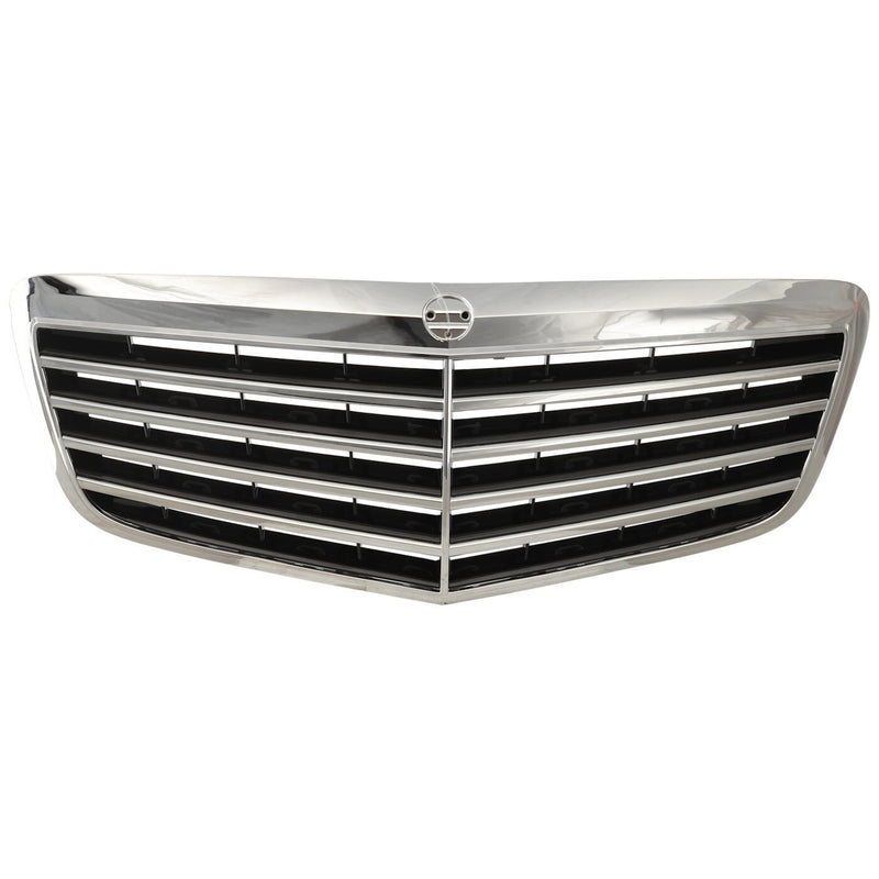 DURAFORCE Grille For 2007-2009 Mercedes Benz E350 E550 Chrome Shell w/ Black Insert