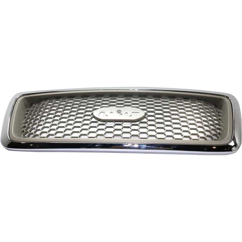 DURAFORCE Grille For 2004-2008 Ford F-150 Chrome Shell w/ Beige Insert Plastic