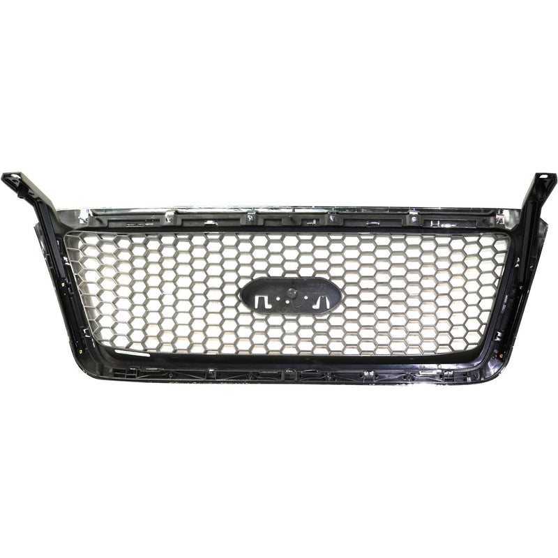 DURAFORCE Grille For 2004-2008 Ford F-150 Chrome Shell w/ Beige Insert Plastic
