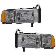 DURAFORCE Headlight Set For 1994-2002 Dodge Ram 1500 Ram 2500 Ram 3500 With Corner Light