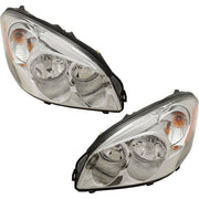 DURAFORCE LH & RH Headlight For Buick Lucerne 2006-2011 Halogen w/ Bulbs White Turn Signal