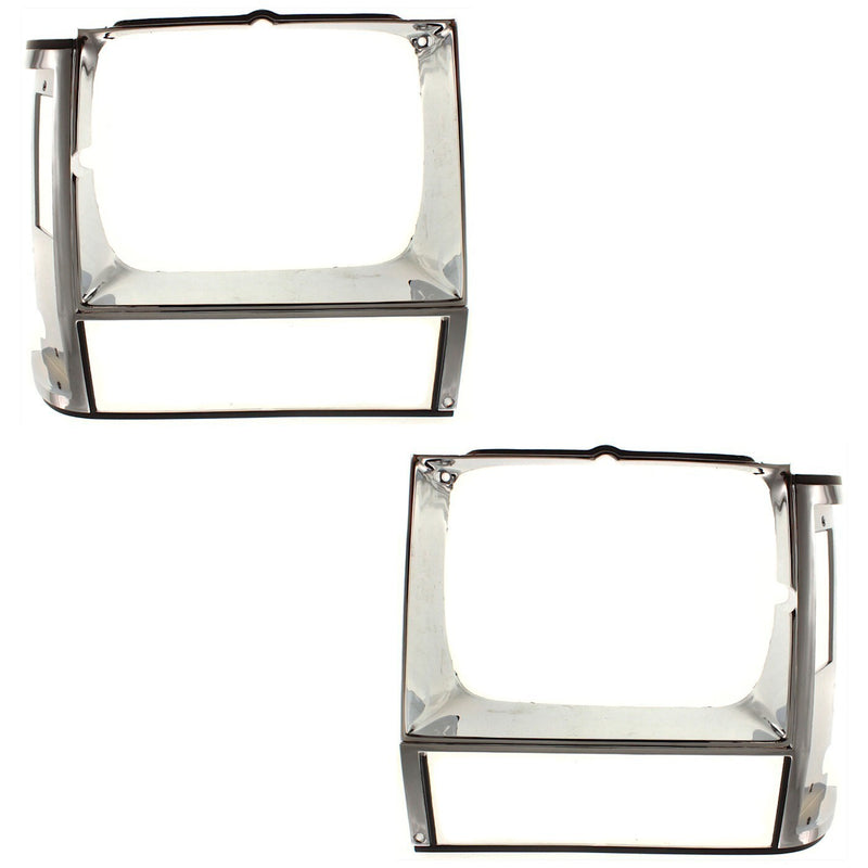 DURAFORCE Head light Headlight Doors Headlamp Bezels Set of 2 Driver & Passenger Pair