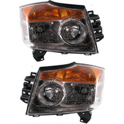 DURAFORCE Headlights Headlamps Set For 2008-2015 Nissan Armada Left and Right Pair