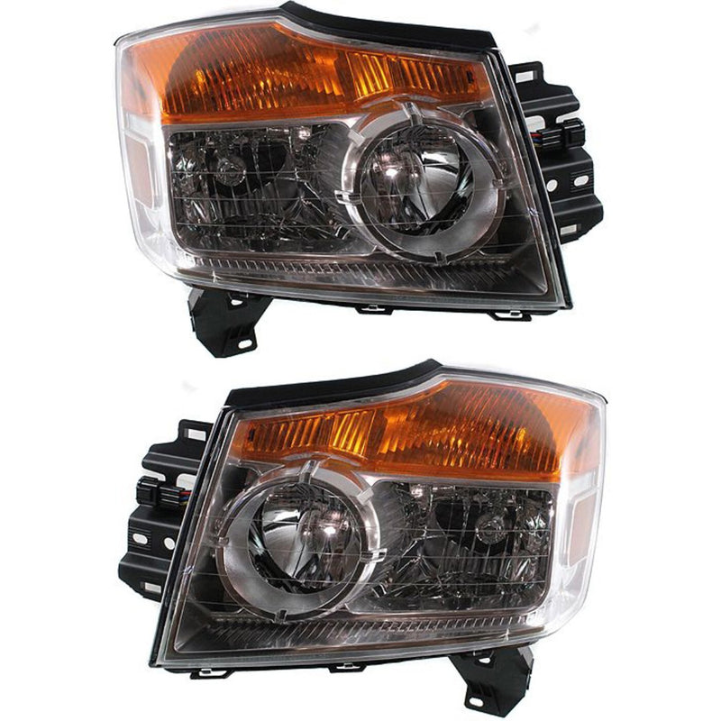 DURAFORCE Headlights Headlamps Set For 2008-2015 Nissan Armada Left and Right Pair